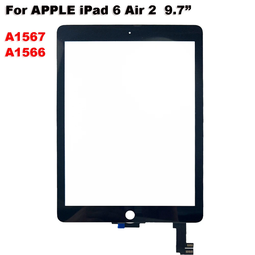 

5PCS 9.7" Touch For iPad 6 Air 2 For iPad6 AIR2 A1567 A1566 Touch Screen Digitizer Sensor Outer Glass Panel Replacement