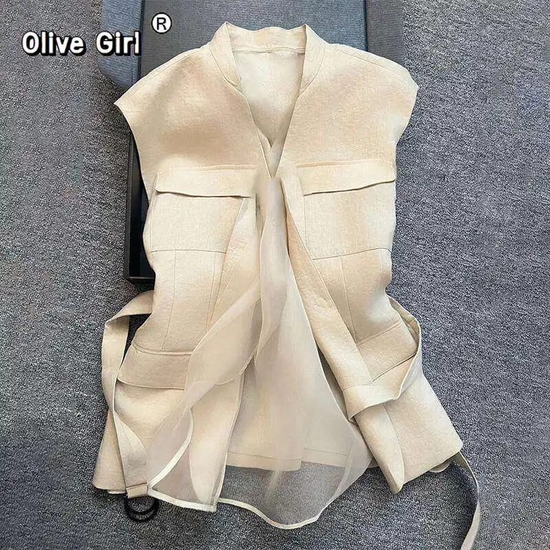 Olivegirl Ladies' Versatile Top for Spring and Summer Vest High-end Light Luxury Super Beautiful Hot Sell All-match Tops