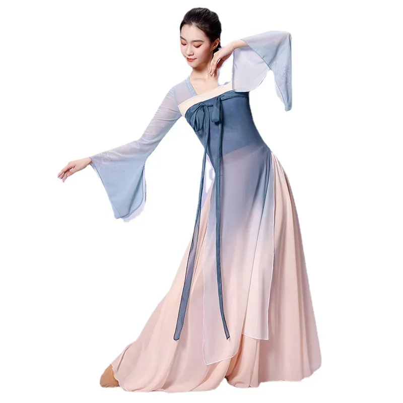 เต้นรําคลาสสิกเครื่องแต่งกายผู้ใหญ่ Elegant จีนโบราณ Yangko ฝึกชุด Fairy Daily Dance Performance Stag Dancewear ชุด