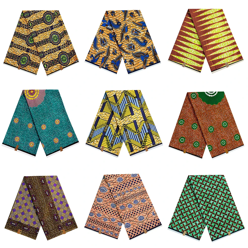 2022 LASTE High Quality 100% Original Cotton Fabric African Ankara Veritable Wax Cloth Ghana Nigeria Wax 6 Yards For Wedding