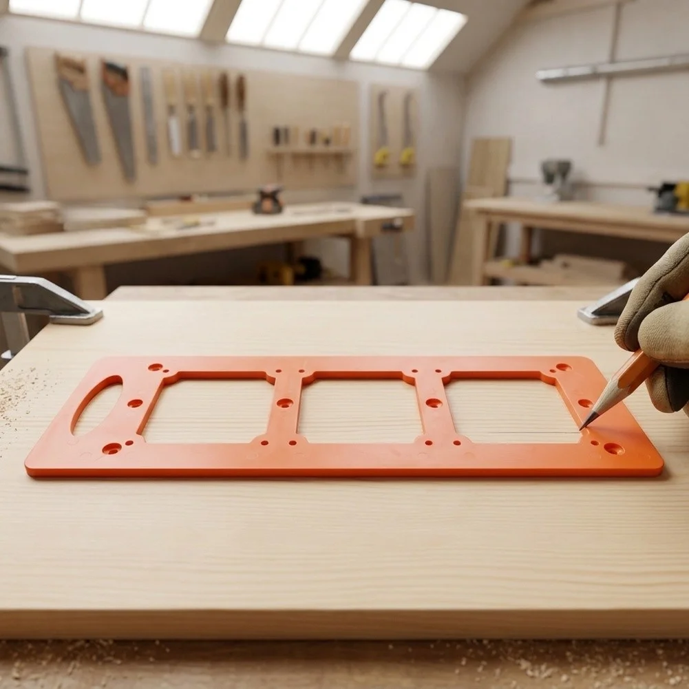 Socket Hole Template for Woodworking Use 14 Hole and 20 Hole PC Drilling Guide for Clean Cabinet Wiring Openings
