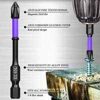 6/12 Pcs Magnetic Screwdriver Bits Non-slip Shockproof Phillips Impact Bits Hex Shank Alloy Steel Bits Suitable for Power Tools 4