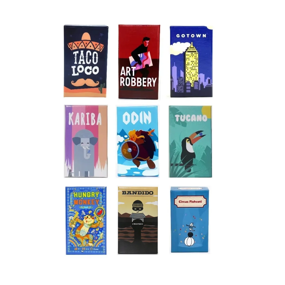 NOVOS Jogos Quentes - Tucano |   Odin |   Roubo de Arte |   Kariba |   GoTown |   Bandido |   Macaco Faminto |   Jogo Divertido Taco Loco para Festas ﻿