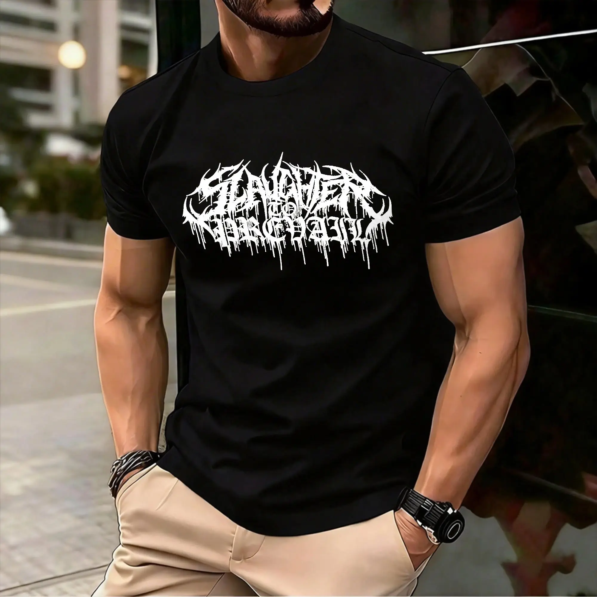 Slaughter to Prevail Band T-Shirt Summer  Hippie T-Shirts Cotton Crew Neck Oversize Top Tees Short Sleeve Funny Tshirt
