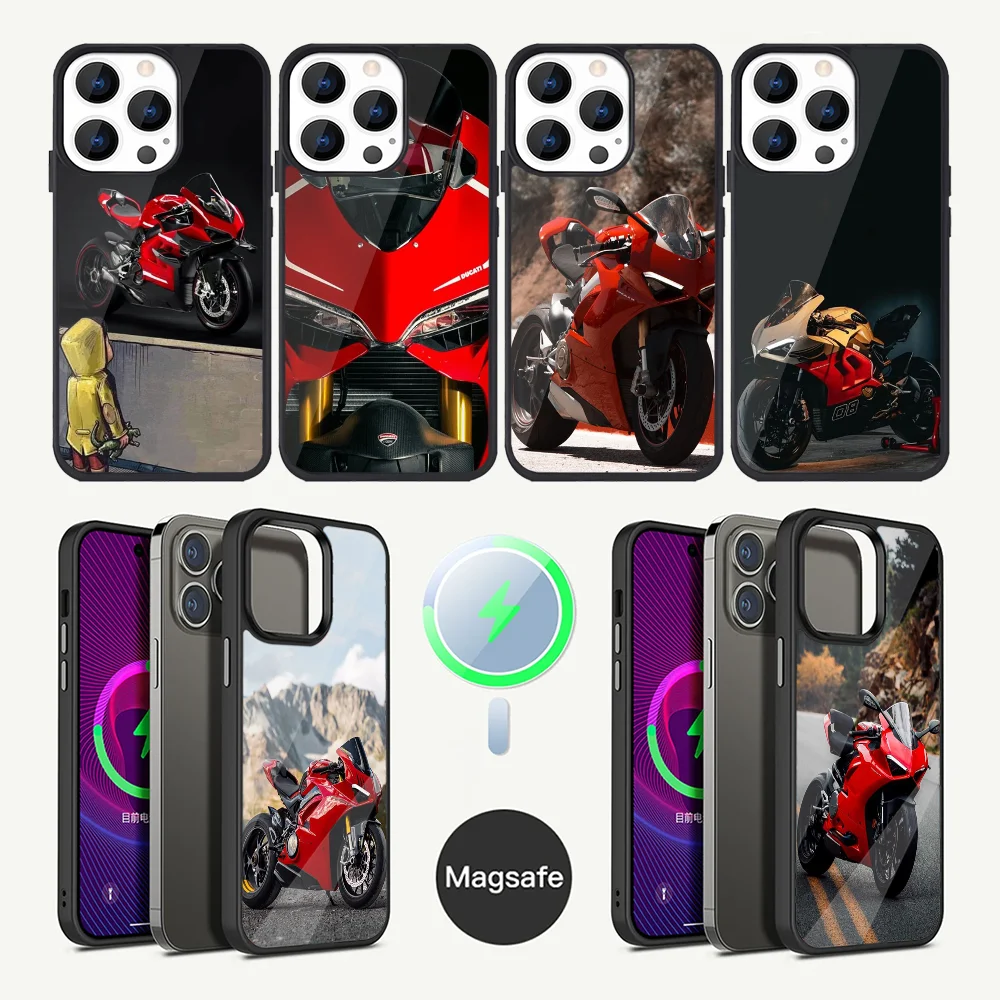 Motorcycle P-Panigale v4 Phone Case For iPhone 16,15,14,13,12,11,Plus,Pro,Max Mini D-DucatiEs Magsafe Magnetic Wireless Charging