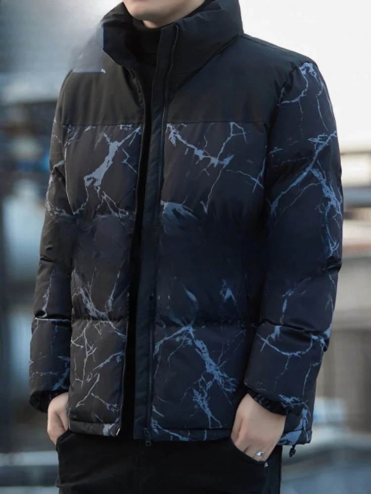 

Paul Casual Camouflage Print Thiened down Cotton Jaet Men's Version Windproof Warm Stand Collar Winter Coat for Father