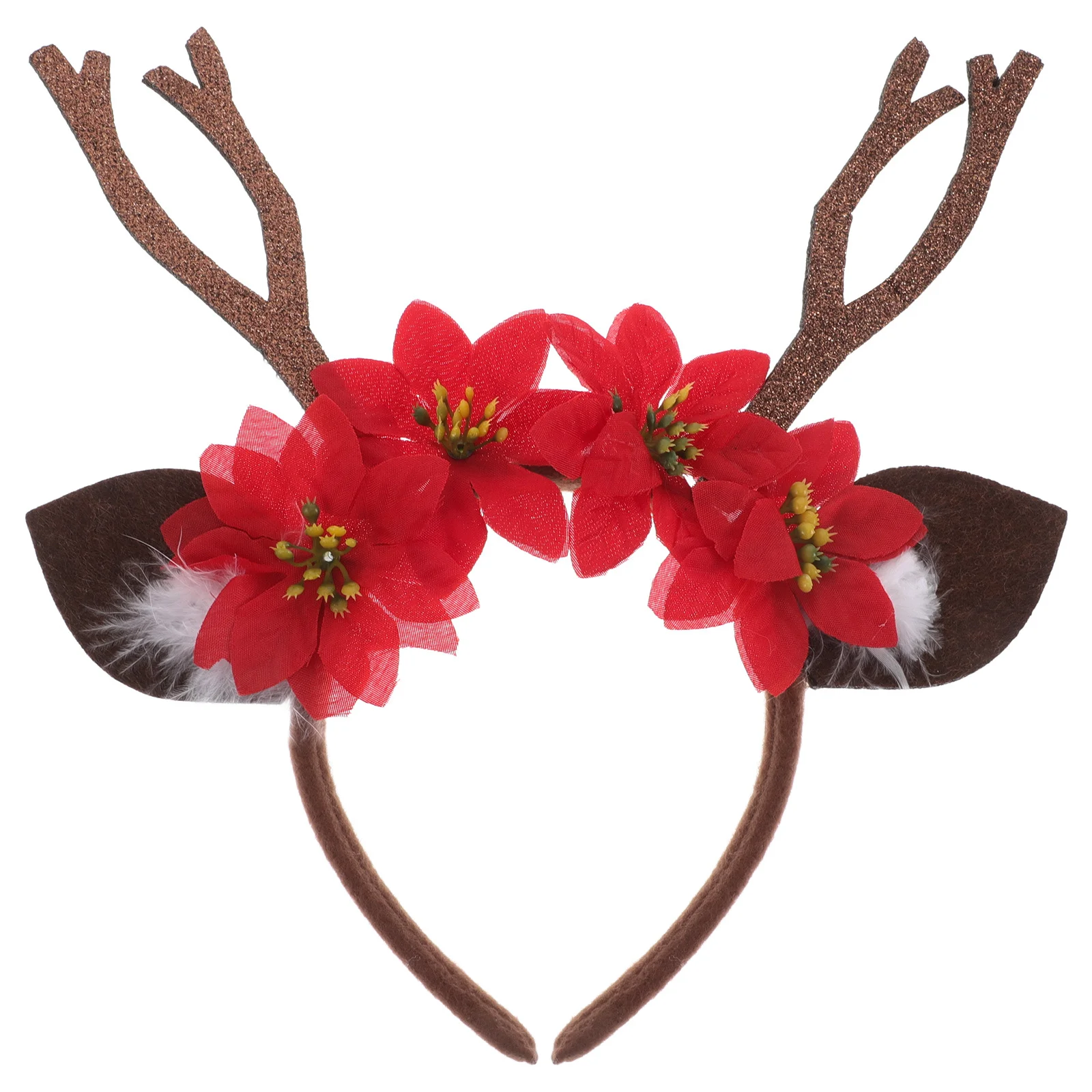 

DEARMAMY Christmas Headband for Women Reindeer Antler Dog Costume Deer Accessory Red Plastic Party Gift