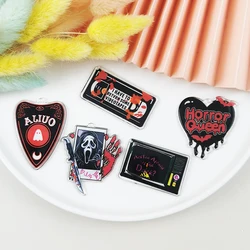 ApeUr 10 Pcs Horror Haloween Acrylic Charms Blood Ouija Magnetic Tape Pendant For Jewelry Making Necklace Earring Diy Dangle