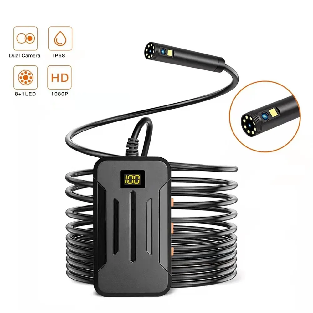 

8MM Dual Lens Side-view&Front View WIFI Endoscope Water-proof IP66 CMOS Borescope Inspection Digital Microscope Camera