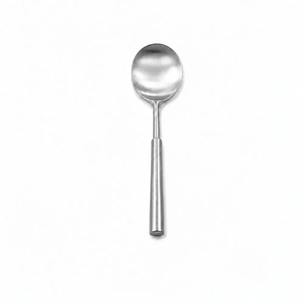 High Quality 304 Stainless Steel Soup Spoon Modern Round Scoop Hollow Handle Kitchenware For Dinner Parties And Home Usage