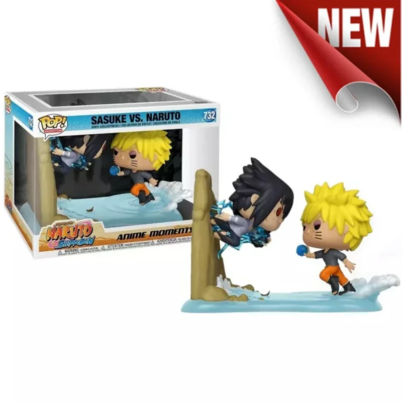 ¡¡¡Nueva llegada 2024 FUNKO POP!!! Momentos de anime Sasuke vs. Naruto # 732 Figura de acción Colección de modelos de PVC Juguetes para regalos