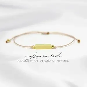 Lemon jade tube crystal topaz bracelet Boyfriend Gift Summer adjustable bracelet