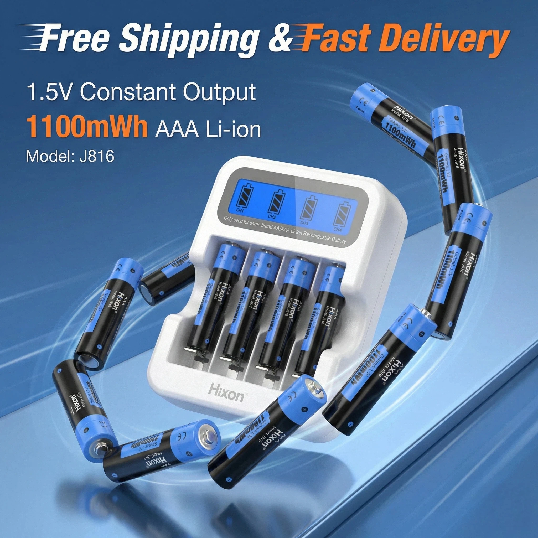 

2026 New 1.5V AA AAA Lithium Ion Rechargeable Battery Fast Charging for Hunting Camera Remote Control Mouse Smart Door