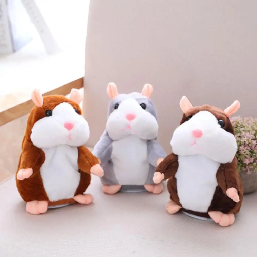 Talking Hamster Plush Toys Speak Talk Sound Record Repeat Stuffed Plush Animal Kawaii Hamster Toy For Children Kids Gift