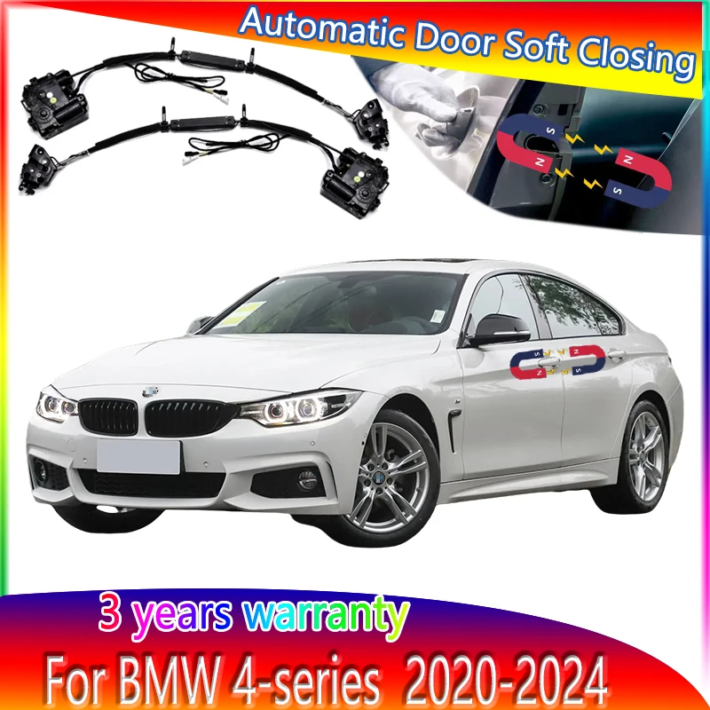 Car Soft Close Door Latch Pass Lock Actuator Electric Absorption Suction Silence Closer For BMW 4-Series 2020-2024 Accessories