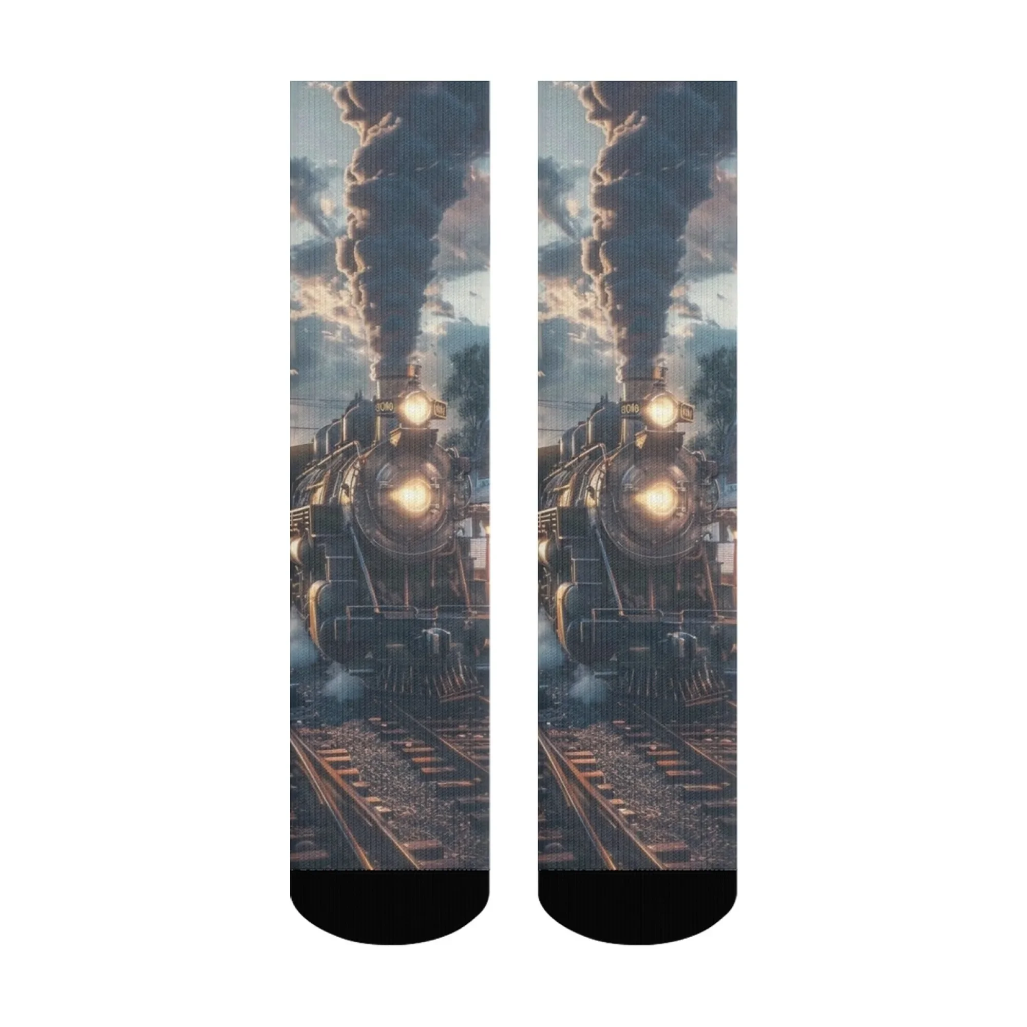 جوارب رجالية عصرية غير رسمية تصميم قطار ريترو مبتكر جوارب ضغط هاراجوكو ستريت هيب هوب لركوب الدراجات في الهواء الطلق والسفر