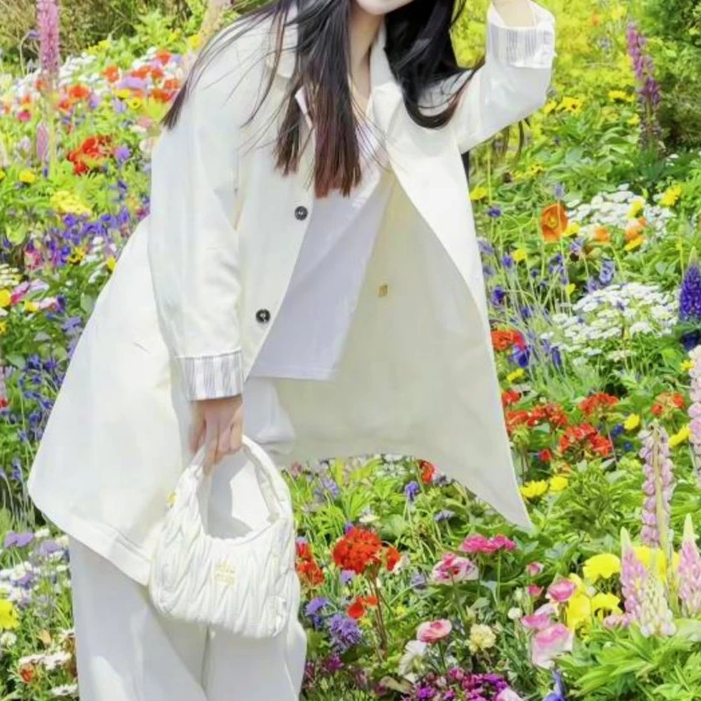 trench coat spring new Korean version high-end medium and long top coat  coats for women abrigos mujer