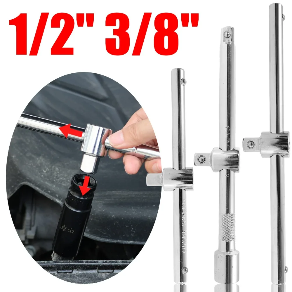 

1/2" 3/8" Socket Wrench High Torque Sliding T Handle Extension Bar Chrome Vanadium Steel Car Repair Tool for Garage Workshop