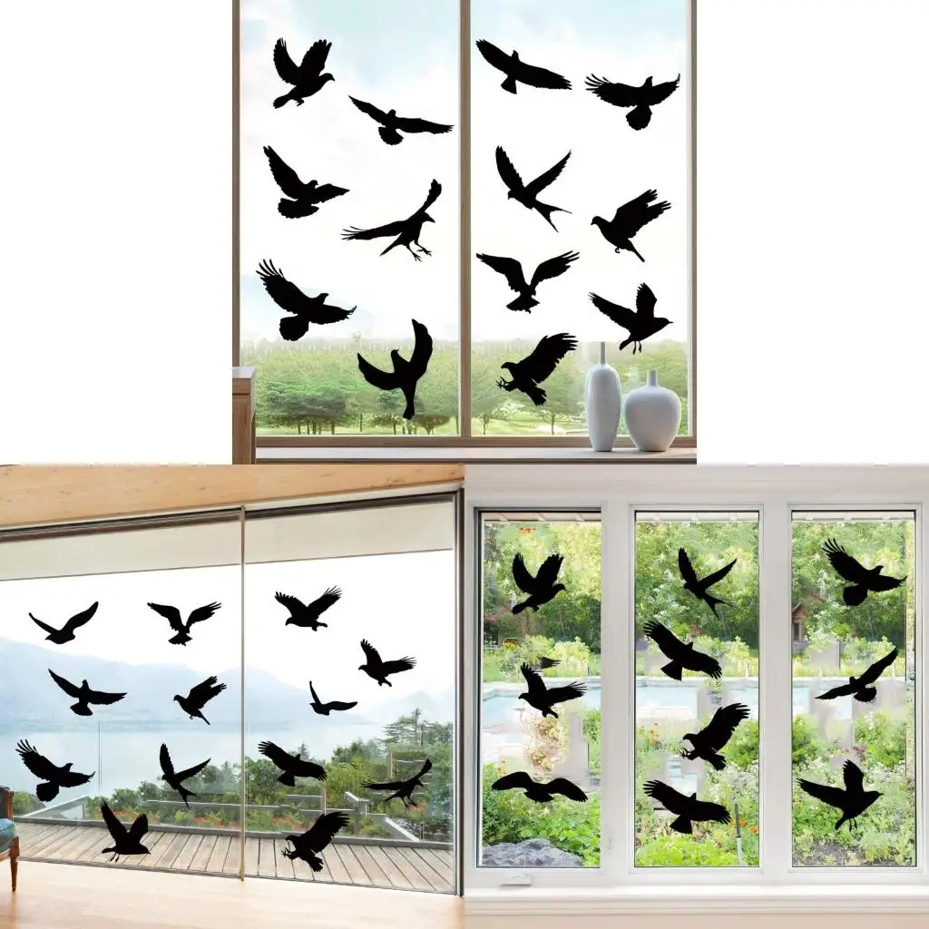  9pcs Anti-Collision Window Clings Preventing Bird Strikes Home Bathroom Office
