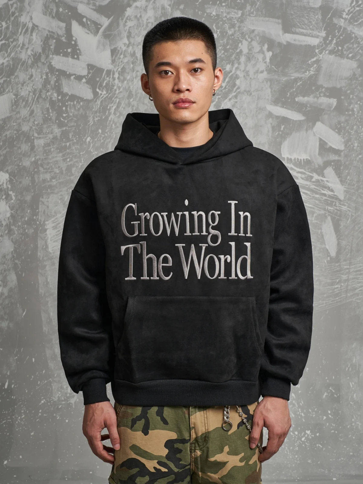 

MT99 Retro Embroidered Pred Flower Hoodie Sweatirt Suede Material with ket Autumn New Sle Casual Loose Fit ex