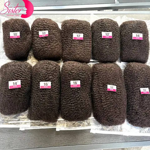 10-18Inch 4C Afro Kinky Bulk Human Hair Extensions Geen Inslag 30 of 50 g/pak Braziliaanse Remy Bulk voor Locs Micro Twist Vlechten Haar