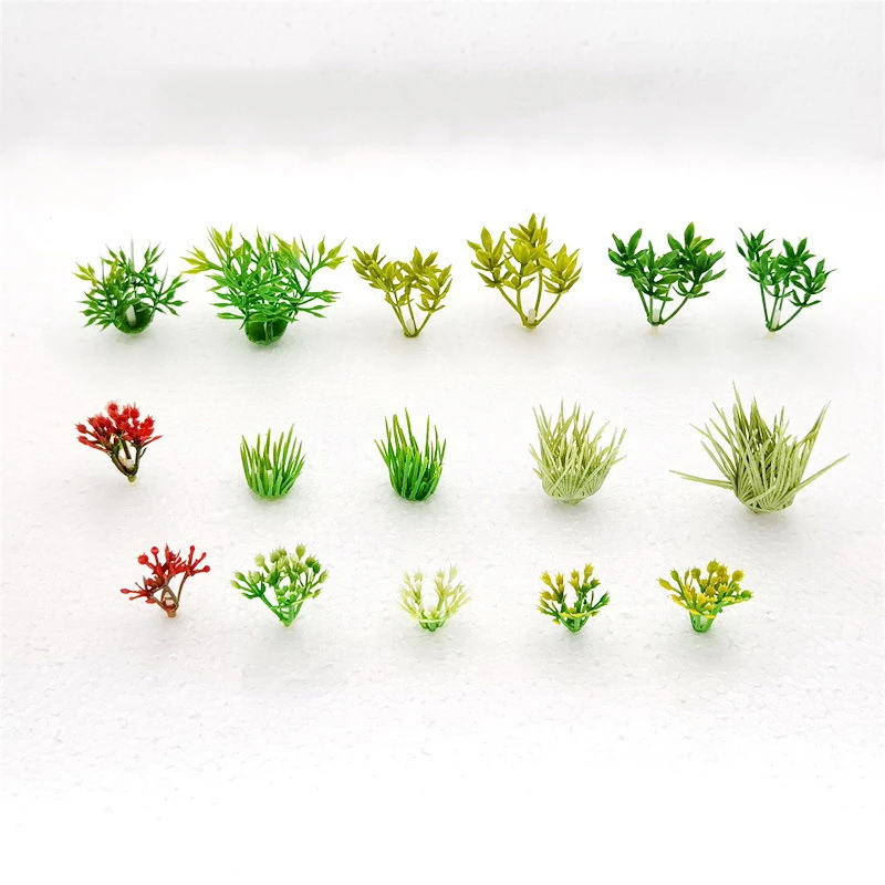 Simulation Miniature Small Grass Model ABS Plant Material For HO Train Railway Building Sand Table Layout Diorama Kits 30Pcs