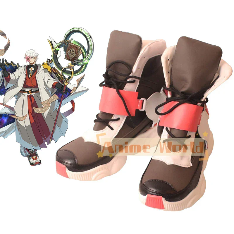 hoed Man Gear Maker Asuka R. Kreuz Cosplay Schoenen Halloween Carnaval Laarzen Cosplay Prop Anime PU Lederen Schoenen Op maat gemaakt
