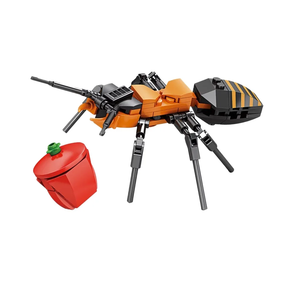 

New Insect Series Building Blocks Plastic Bees Snails Building Bricks Toys Dragonflies Ants Mantis Desktop Ornaments Gifts