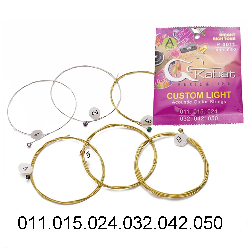 Enjoy a Rich Sound Experience  6PCS Set of Copper Alloy Acoustic Guitar Strings  Easy to Replace with Serial Number Design