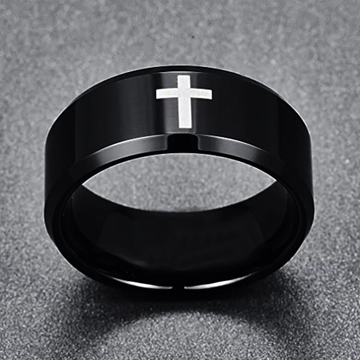 New Fashion Stainless Steel Ring For Women Black Jesus Cross For Men Casual Y2K Fashion Gothic Jewelry Gift