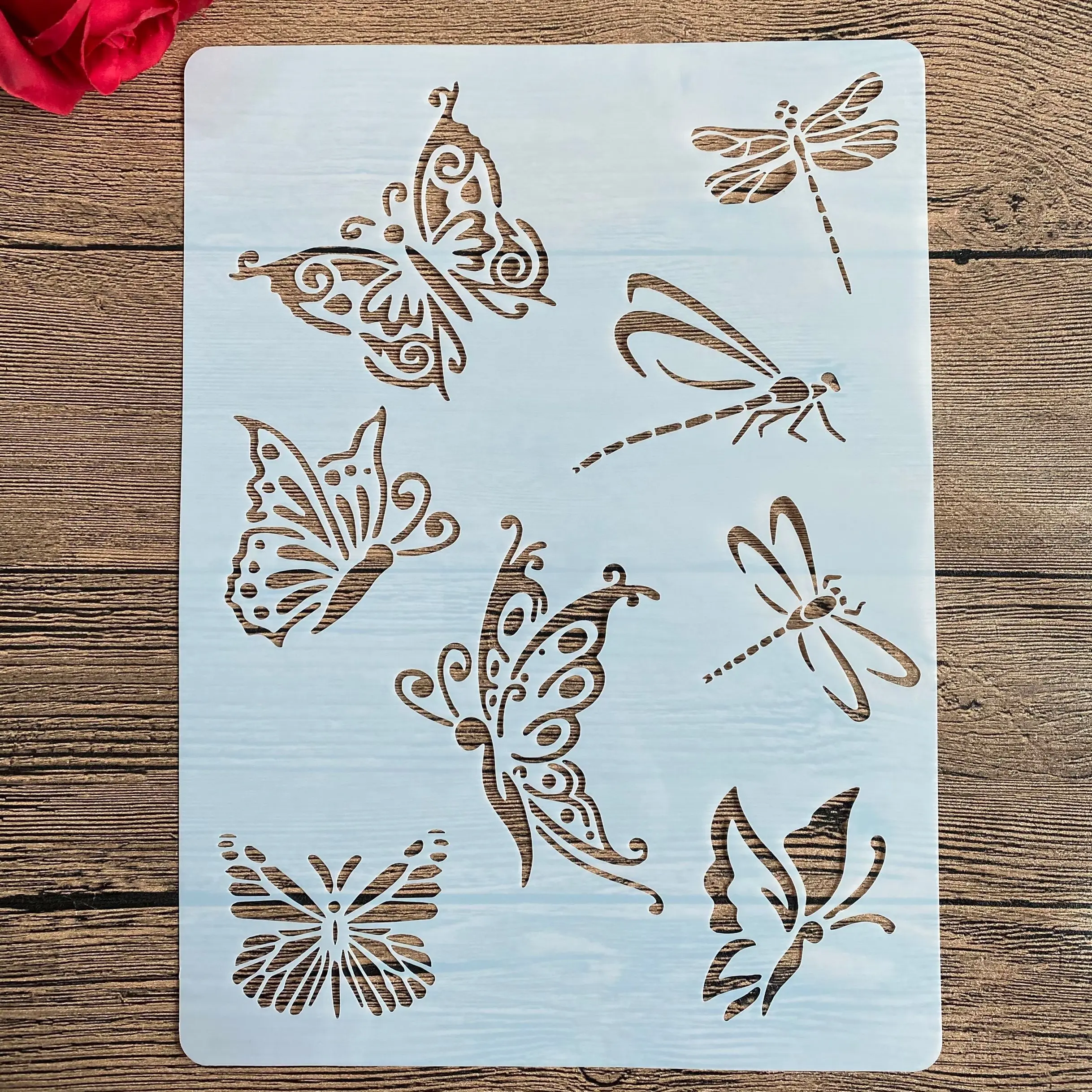 A4 29 *21cm  DIY Stencils wall  Painting Scrapbook Coloring Embossing Album Decorative Paper Card Template wall butterfly