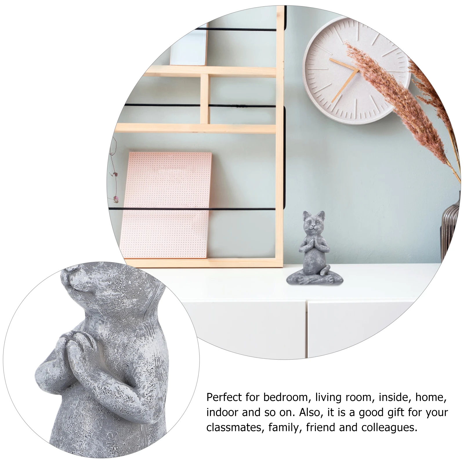 

1Pcs Resin Cat Sculpture Prayer Cartoon Yoga Cat Outdoor Garden Lawn Decoration Micro Landscape Ornament Animal Craft