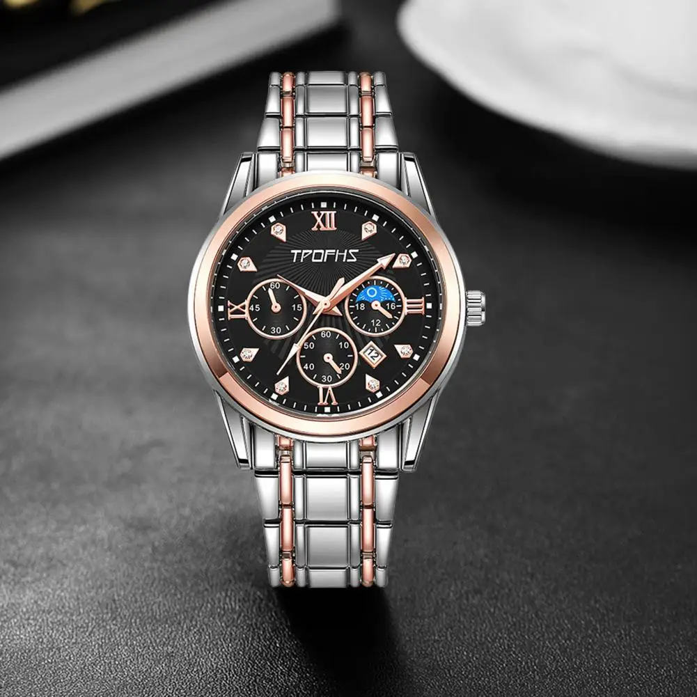 Men Elegant Watch Luxury Chronograph Moon Phase Men's Watches for Business Formal Wear Fashionable Men Timepiece