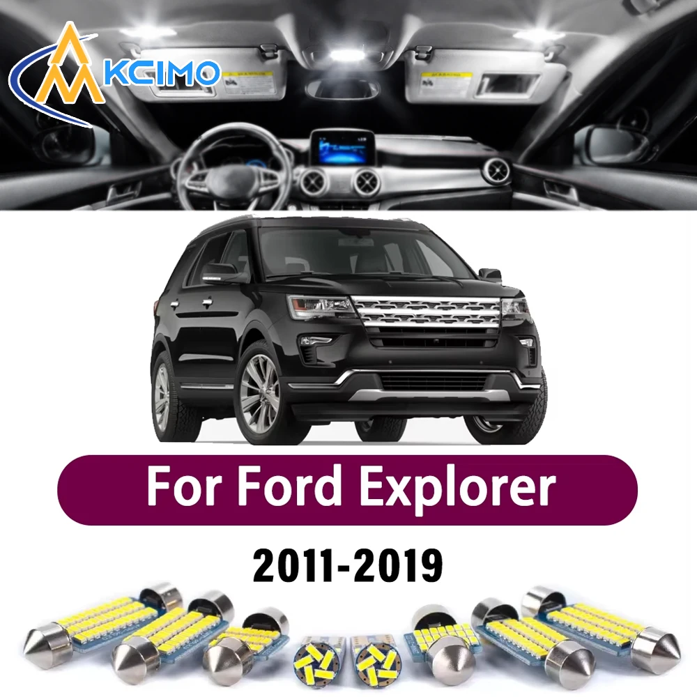 Fehlerfreies LED-Innenbeleuchtungsset für Ford Explorer 2011-2019 Premium Helle Decken-, Kofferraum-, Spiegel- und Leselampen Canbus
