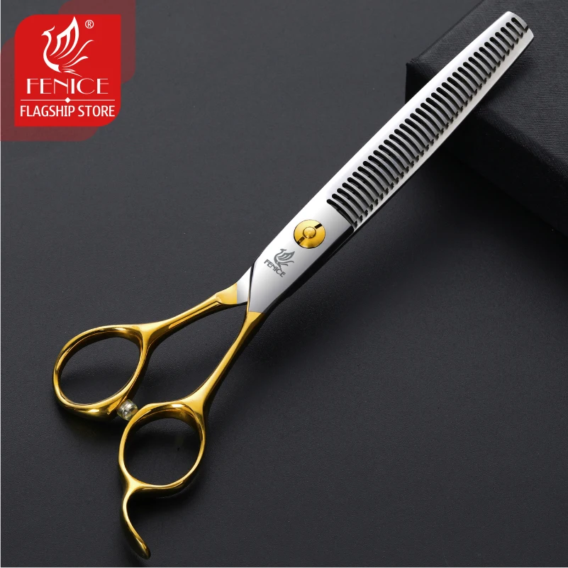 Fenice JP440C Steel Professional Pet Scissors Straight&Thinning&Curved Grooming Shears Tool Set