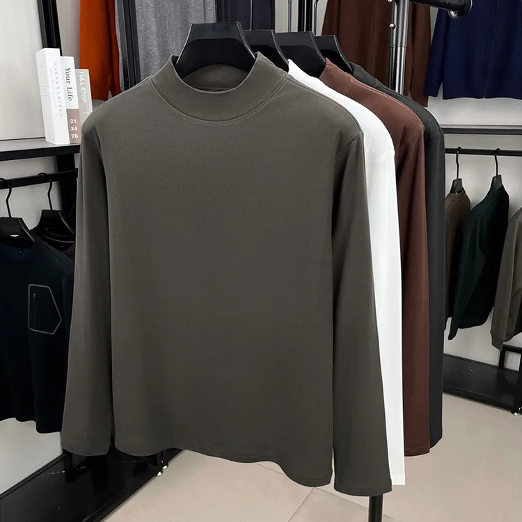 Suéter de Malha Estilo Empresarial com Gola Redonda para Homens de Meia-Idade e Idosos, Manga Longa em Fibra de Poliéster com...