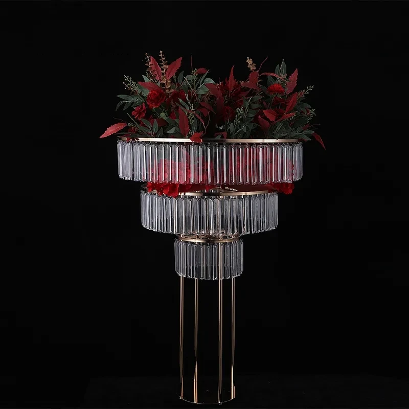 4/5/6 Stück 3/5-lagiges R-förmiges Blumenregal, Hochzeitsdekoration, Kristall-Acryl, Weihnachtsdekoration, Tischdekoration, Partyzubehör – Detail 4