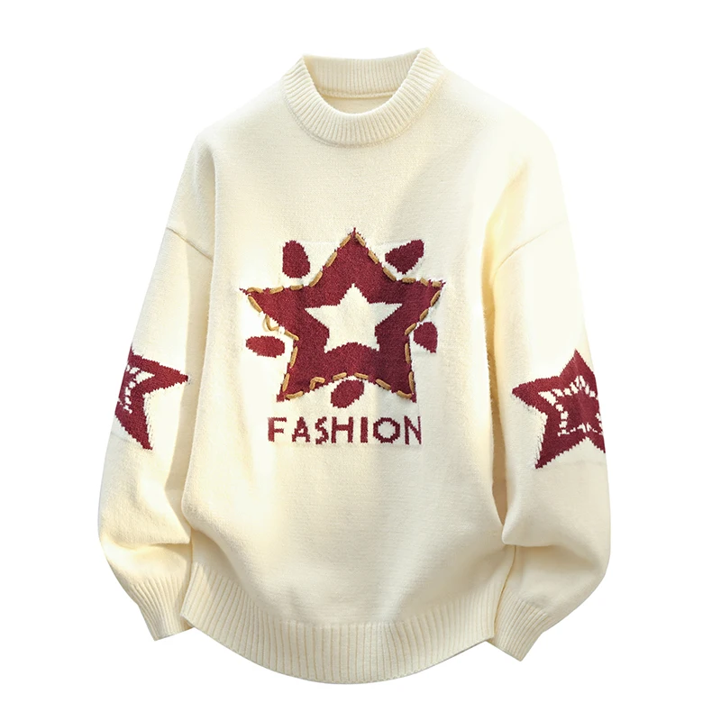 

Мужской свободный свитер с высоким воротником, высококачественная вязаная верхняя одежда, повседневный стиль, из полиэфирного волокна, с длинными рукавами, осень-зима