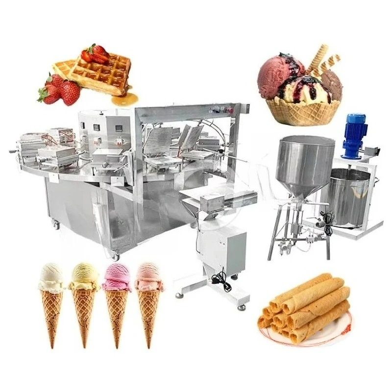 Custom Commercial Waffle Cone Making Machine, Small Crispy Phoenix Waffle & Egg Roll Ice Cream Cone Production Line