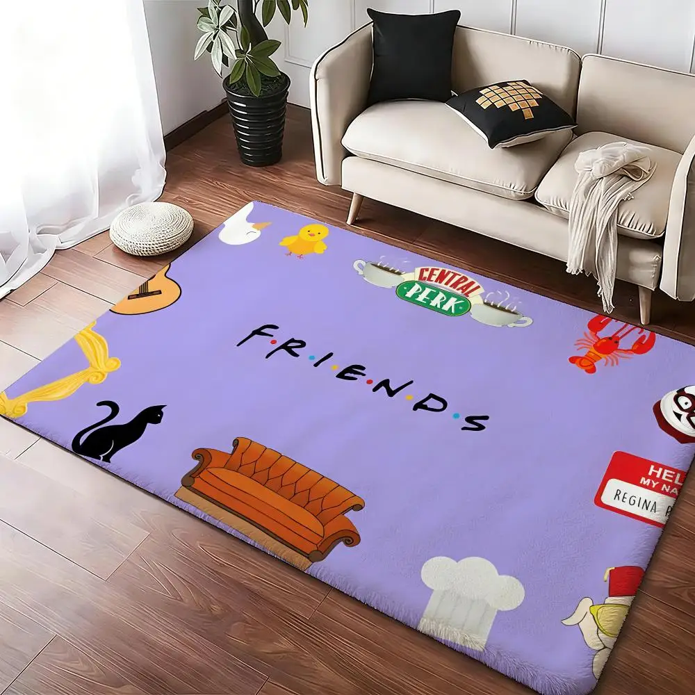 Classic F-Friends TV Show Floor Mat Soft Thickened Absorbent Non-Slip Bedroom Living Room Door Mat Home Decor Flannel Rugs