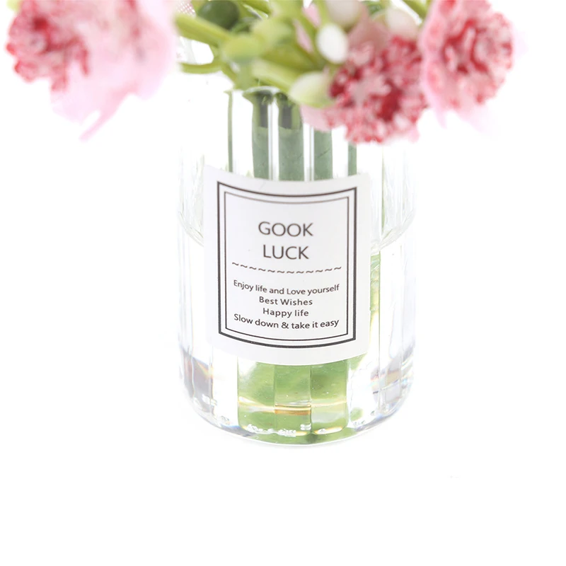 ชุดแจกันดอกไม้จิ๋วสีชมพูจัสมิน ขนาด 1:12 สำหรับตกแต่งบ้านตุ๊กตา อุปกรณ์ตกแต่งเฟอร์นิเจอร์ ของตกแต่งบ้าน ต้นไม้ปลอมในกระถาง