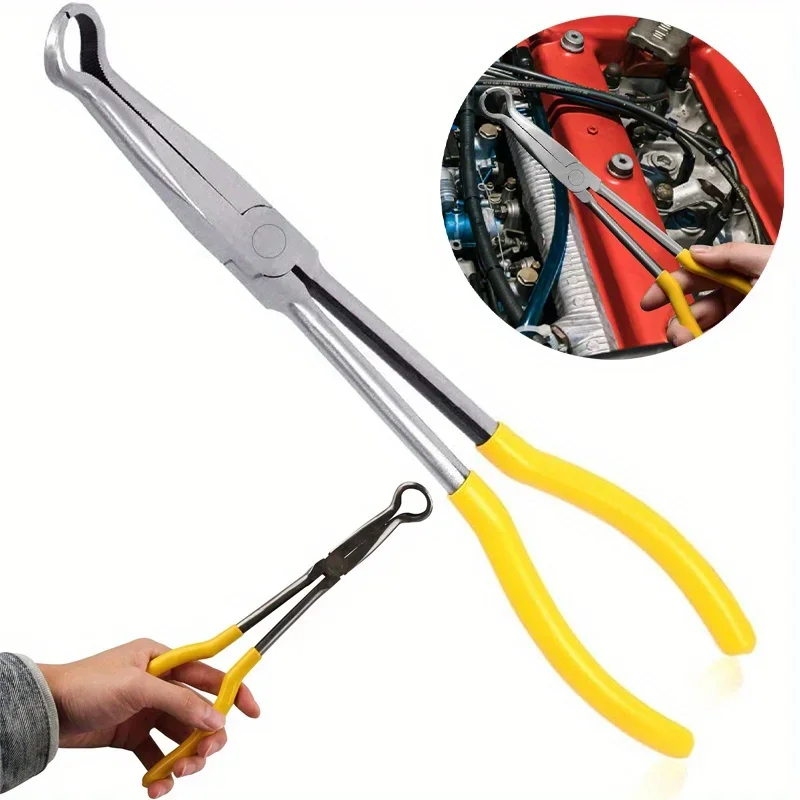 11inch Car Spark Plug Wire Removal Pliers Long Nose Cable Clamp Removal Tool Angled Pulling Remover Car Repair Tools