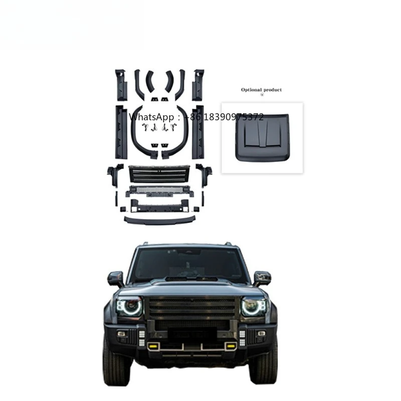 

CLY Design Jetour T2 or TRAVELLER Upgrade Knight007 Grille Side Skirts Wheel Arch Optional Hood Bright Black Matte Kit