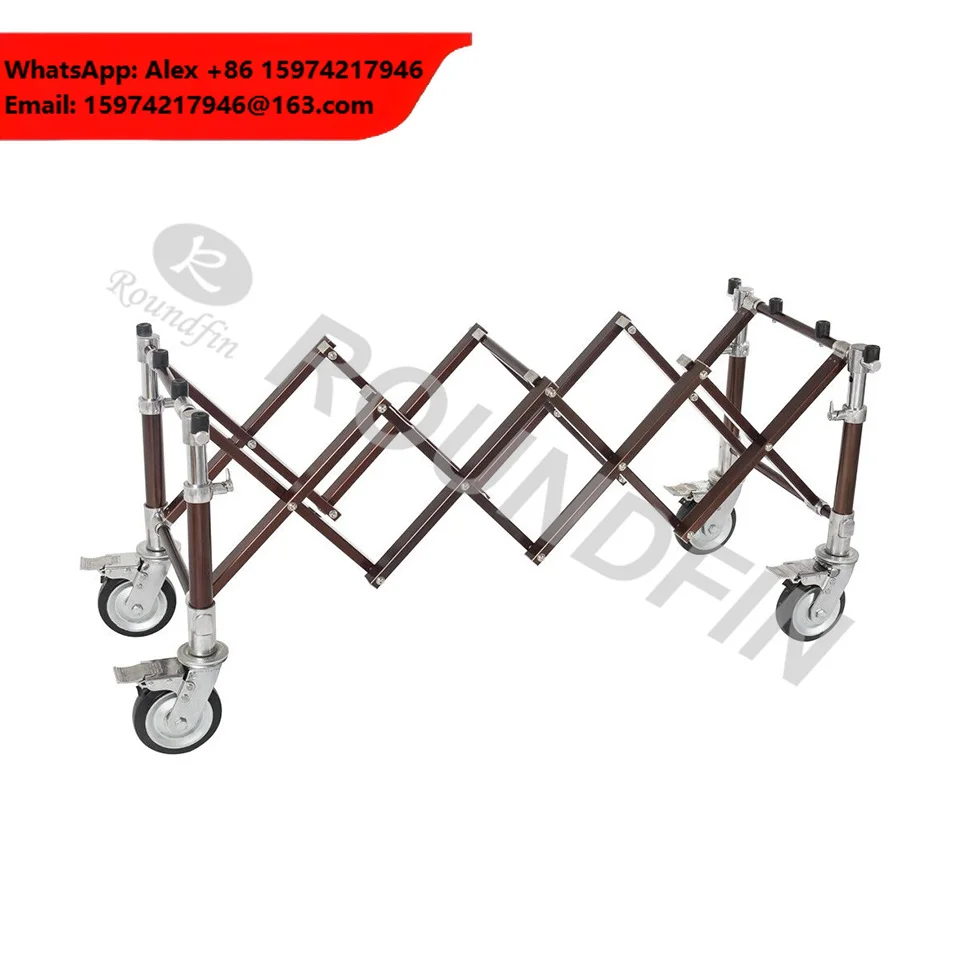 Roundfin Folding Mortuary Church Truck Aluminum Alloy Material Funeral Casket Coffin Trolley