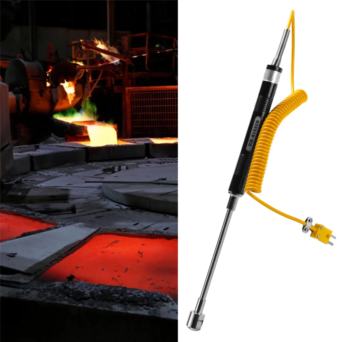 NR-81532B -50 to 500Deg/C K Type Handheld Surface Thermocouple Probe for Measuring the Surface Temperature