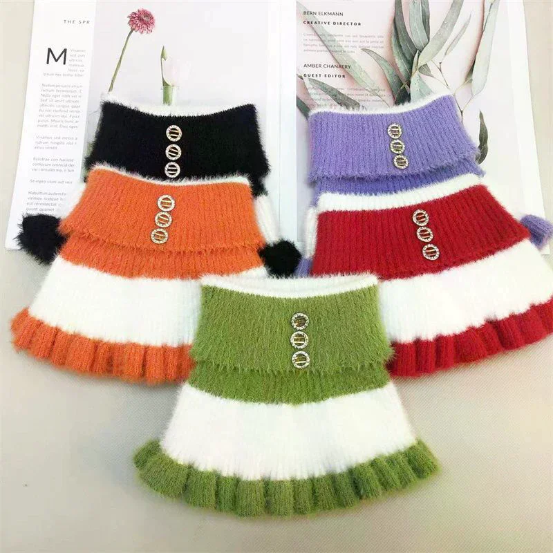 New Women's Fake Collar To Protect The Cervical Spine Neckerchief Winter Knitted Warm Scarf Riding Thickened Neck Decoration
