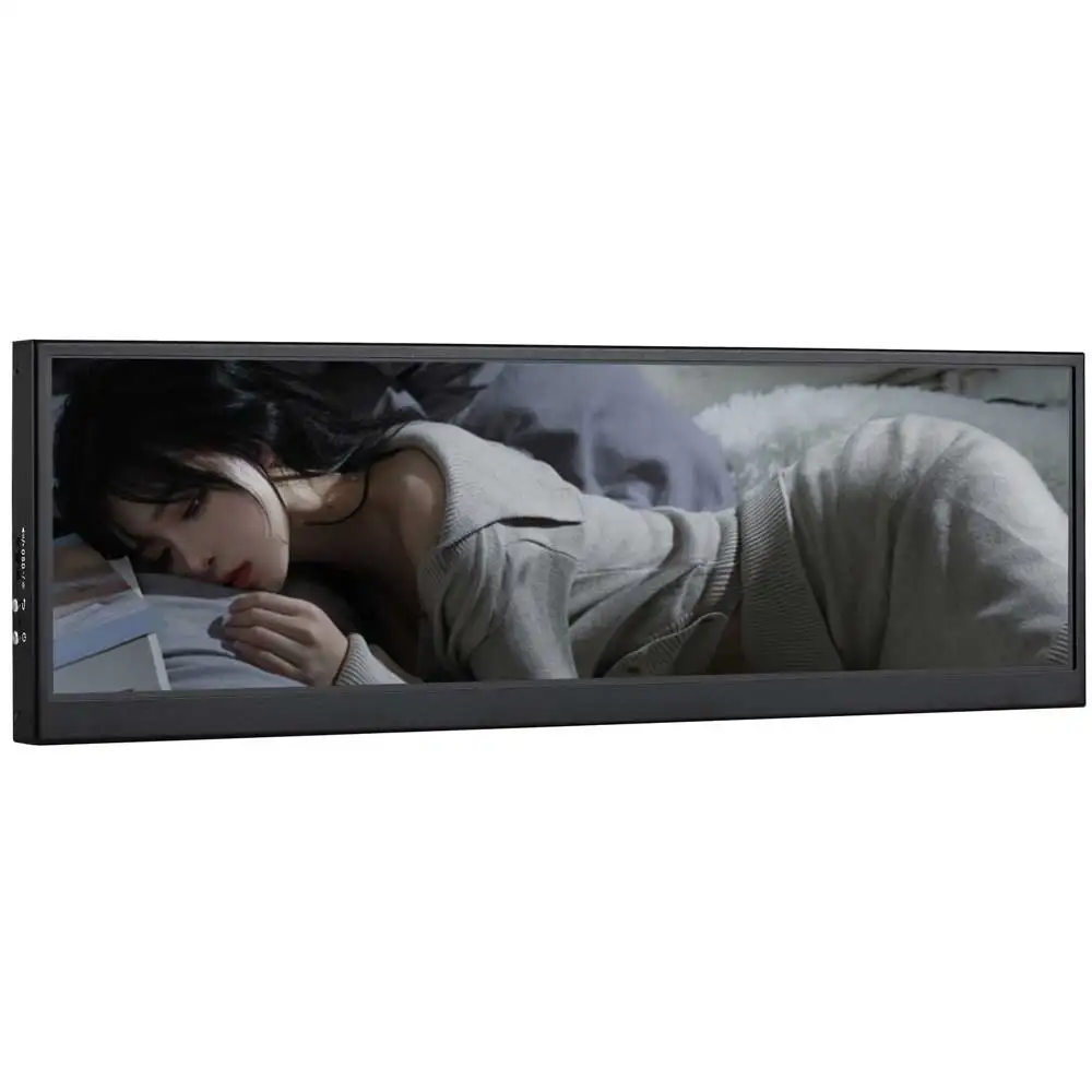 شاشة Wisecoco مقاس 12.6 بوصة محمولة Raspberry PI Aida64 للكمبيوتر المحمول ومراقبة الإعلانات وحدة المعالجة المركزية وحدة معالجة الرسومات SSD