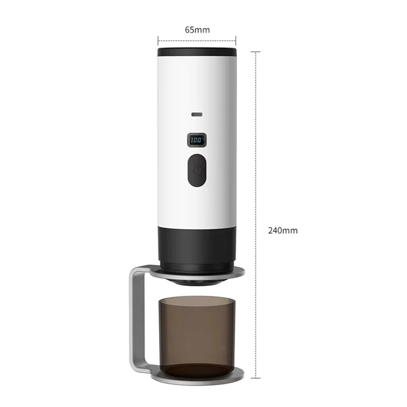 AB11-Portable Espresso Coffee Maker Electric Self-Heating 2-In-1 Machine For Travel, Car & Hiking - Fast Brew Anywhere