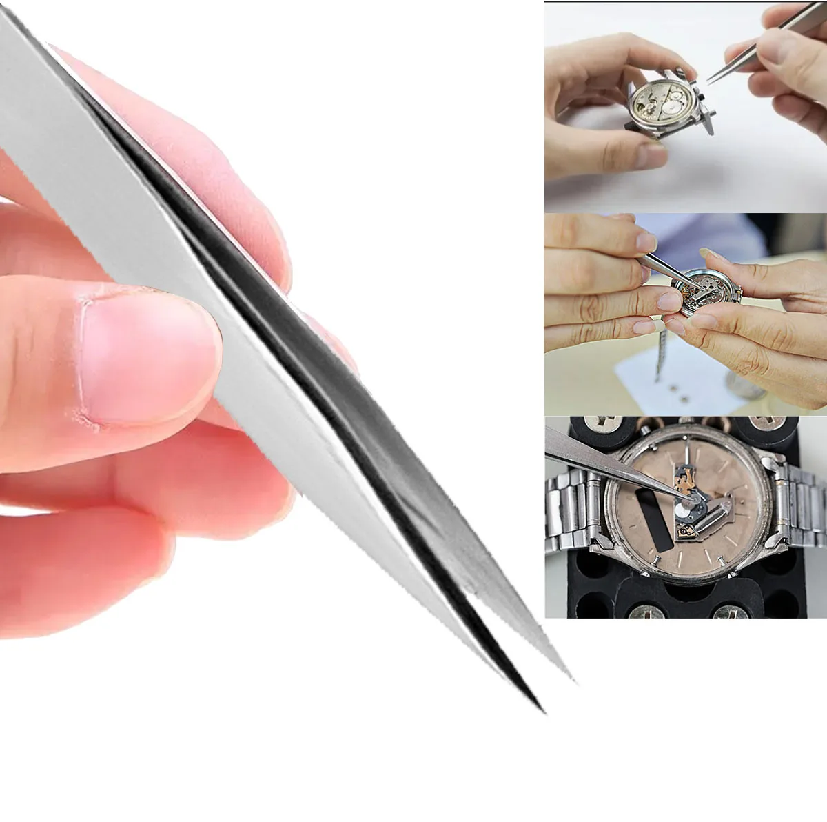 Uhr Reparatur Werkzeug Hochpräzise Edelstahl Tweezed Ellenbogen Uhr Zeiger Bewegung Elektronische Wartung Picking Clip Werkzeug