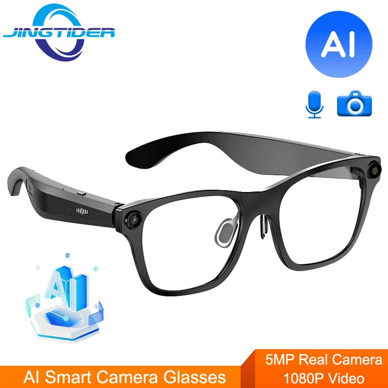

New S336 Smart AI Camera Glasses 1080P HD Video 5MP Camera Shooting Glasses Translation Recording Bluetooth Call Music Speaker
